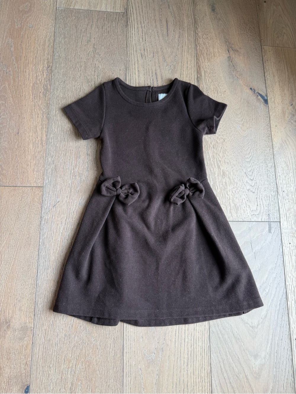 Zara girls Brown Short-Sleeve Knit Dress 8-9 yr